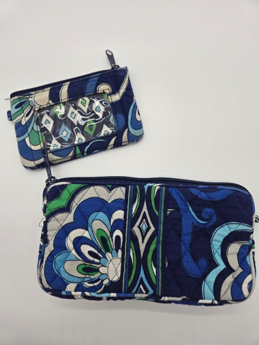 Vera Bradley Rehab Wristlet and ID Wallet Blue Green Floral